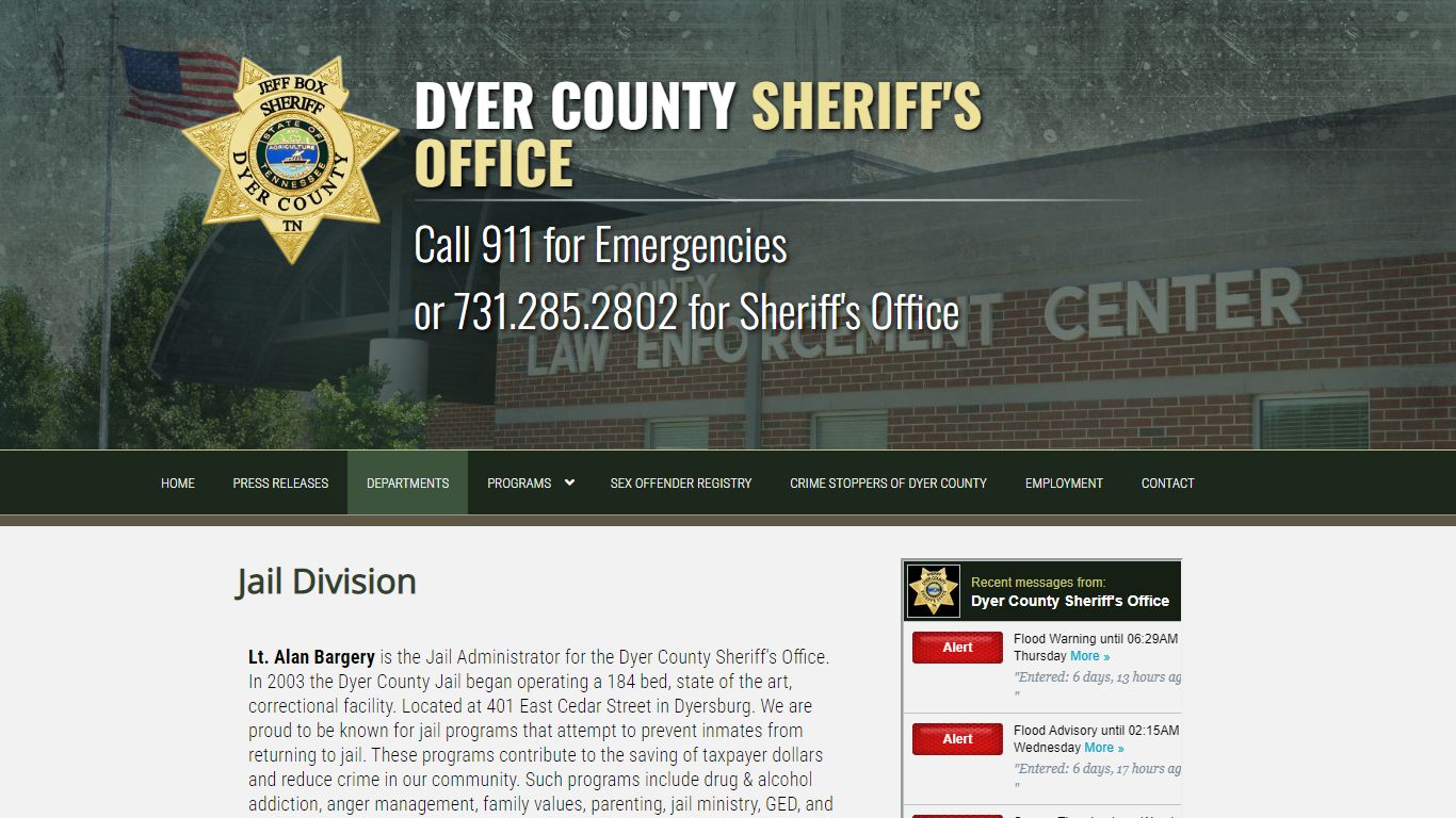 Jail Division - Dyer County Sheriff's Office - Tennessee